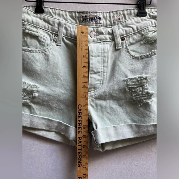 Lucky Brand "The Boyfriend Short" pastel green  button fly shorts 6/28 - Picture 8 of 9